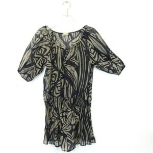 Banana Monkey Top Women Medium Tunic Psychedelic‎ Geo Floral